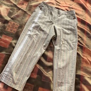 Emma James Stretch Green Stripe Capri Pants